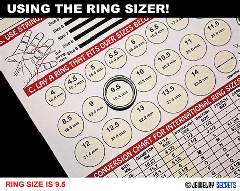 Free Ring Size Finger Size Sizing Chart Jewelry Secrets