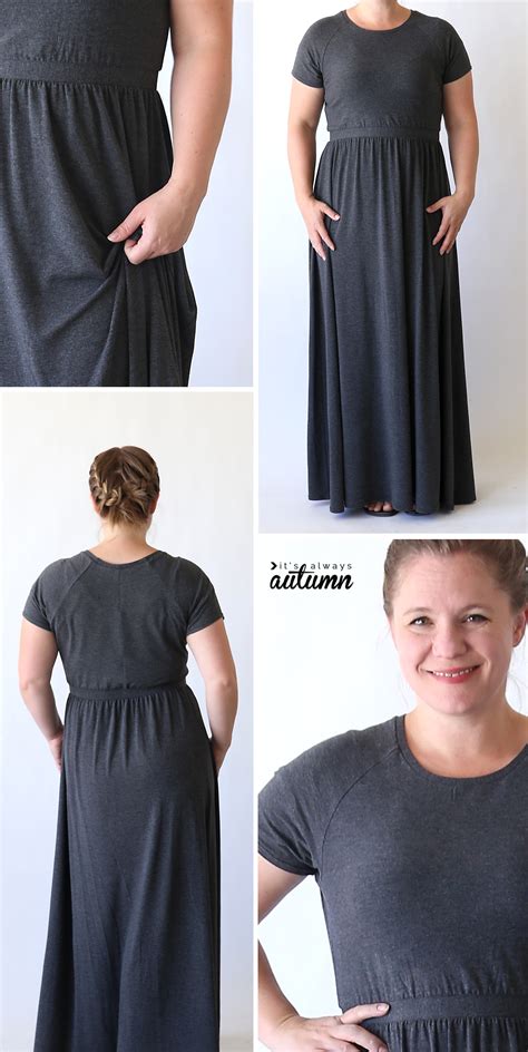 How To Sew A Raglan Tee Maxi Dress Sewing Tutorial Its Always Autumn