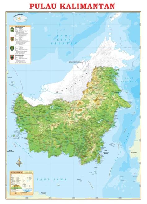Peta Kalimantan Pulau Timur Barat Tengah Selatan Utara