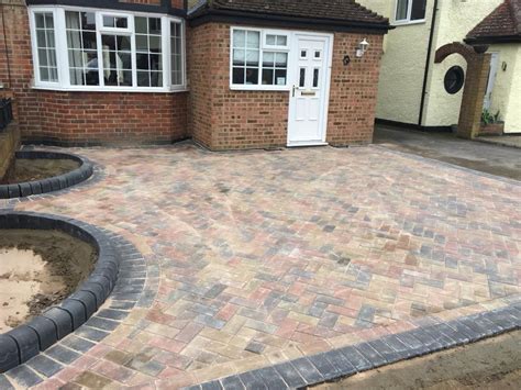 Block Paving Driveway With Raised Flower Bed Edging Abbey Paving