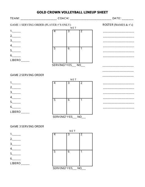 Free Volleyball Lineup Sheet Templates Customize Download And Print