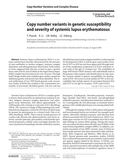Pdf Copy Number Variants In Genetic Susceptibility And Severity Of