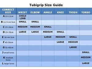 Tubigrip Compression Bandage Size Chart Knee Treatment Tools