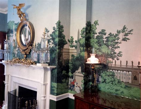 Fireplaceamerican Empire Girandole Mirror In Dining Room Of Gracie