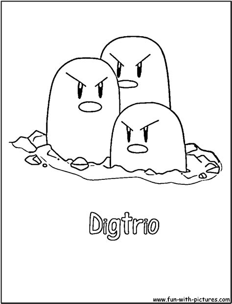 Diglett Dig Trio Diglett Sketch Coloring Page