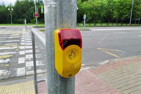 Premium Photo Traffic Light Button At A Pedestrian Crossing