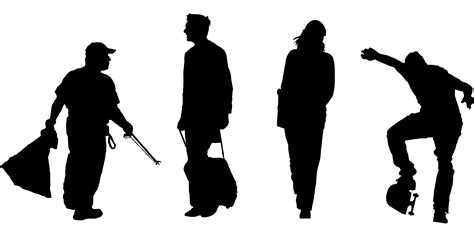 Black Silhouettes Of Working People Free Image Download