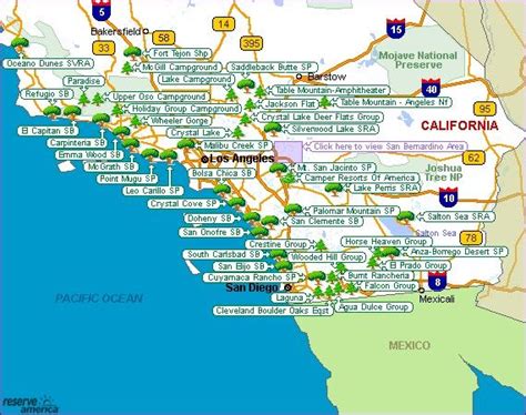 Map Of Campgrounds In California World Map