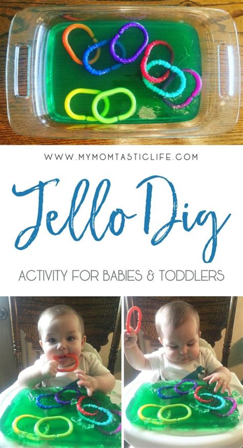 Jello Dig Activity For Babies And Toddlers Jello Sensory Play Infant