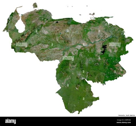 Shape Of Venezuela With Its Capital Isolated On White Background