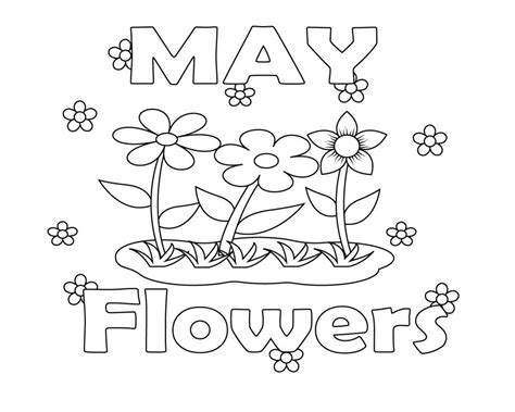 May Flowers Coloring Pages Thekidsworksheet