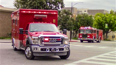 Burbank Fire Dept Engine 11 And Rescue Amb 11 Youtube