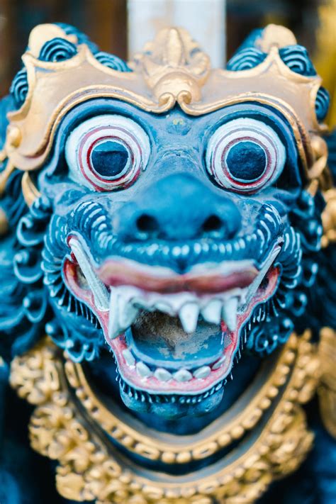 Close Up Of A Statue Of Barong A Balinese Deity · Free Stock Photo