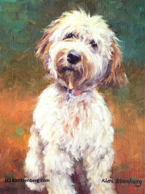 Goldendoodle Custom Pet Dog Portrait Oil Commission Painting From Photo
