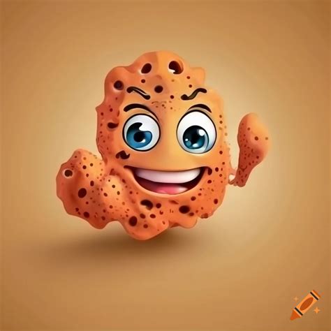 Cartoon Character Of An Adorable Sea Sponge