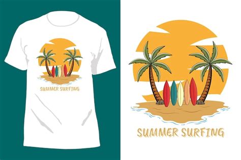 Premium Vector Summer Surfing T Shirt Design Retro Vintage