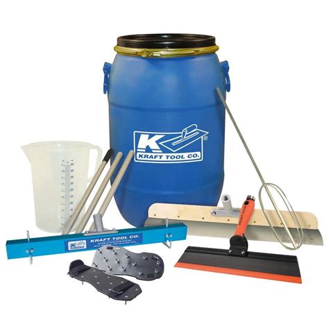 Kraft Tool Co 7 Piece Self Leveling Tool Kit With 15 Gal Mixing