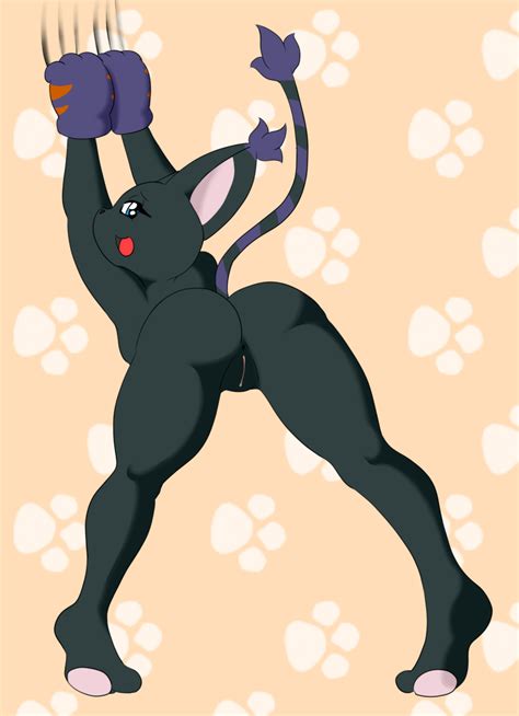 rule 34 anthro anus bandai blackgatomon digimon feline female killy00 mammal pussy raised tail