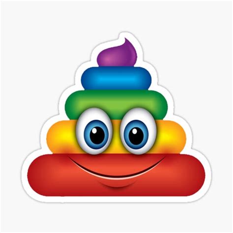 Rainbow Smiling Poop Emoji Sticker For Sale By Thriftytrends Redbubble