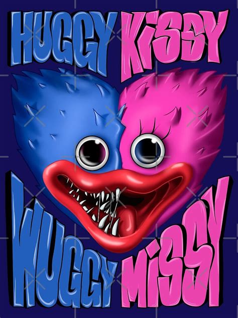 Huggy Wuggy And Kissy Missy Poppy Playtime 2 Metal Print By Abrekart