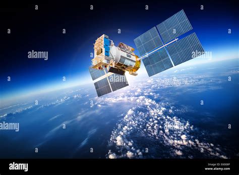 Space Satellite Orbiting The Earth Stock Photo Alamy