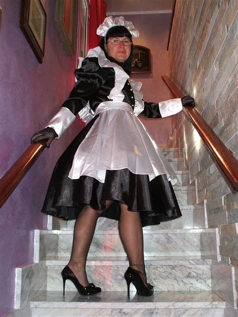 99 Sissy Sisters On Tumblr Sissy Dress Maid Dress Nylons French Maid Uniform Blouse Nylon