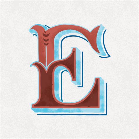 Capital Letter E Vintage Typography Style Download Free Vectors