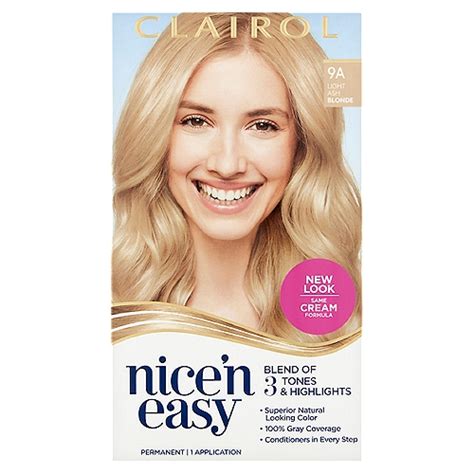 Clairol Nicen Easy 9a Light Ash Blonde Permanent Haircolor 1 Application