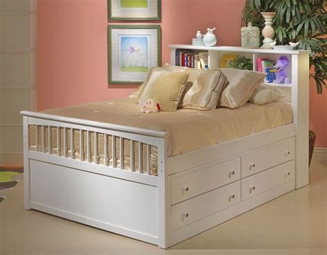 White Full Size Bed With Drawers Is Also A Kind Of Bed With Storage