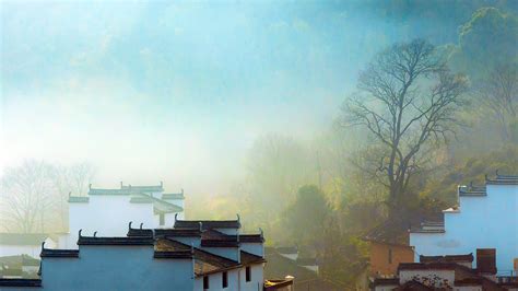 Jiangxi Wuyuan Ink Painting Mountain Village Morning Fog Preview