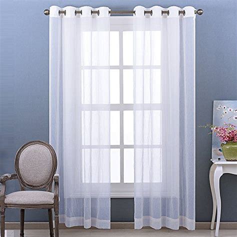 Nicetown Crushed Sheer Window Curtain Panels With Grommet