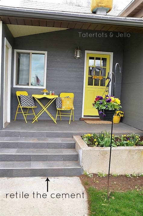 Concrete Patios Cement Patio Cement Steps Cement Diy Yellow Front