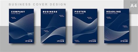 Conjunto De Diseño De Portada Empresarial Vector Premium