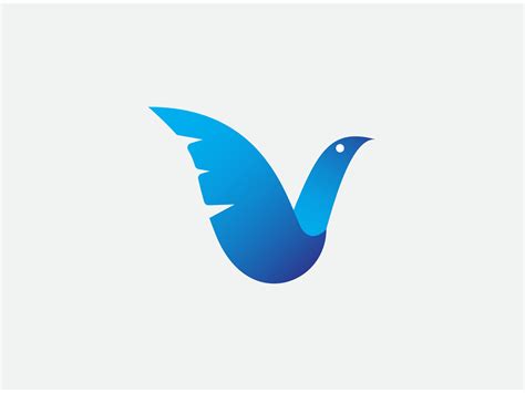 V Blue Bird Logo By Getsby On Dribbble