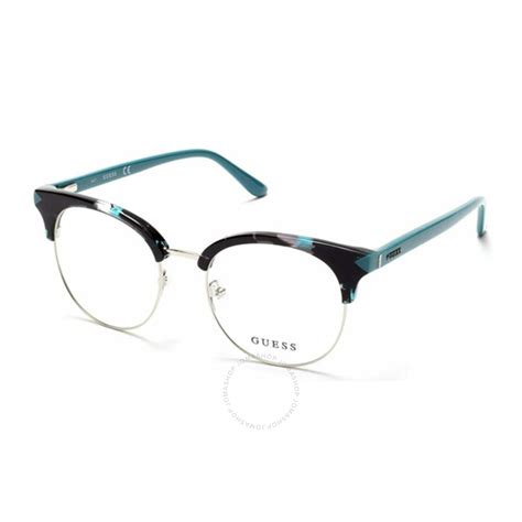 Guess Ladies Blue Square Eyeglass Frames Gu267108949 664689957156 Eyeglasses Jomashop