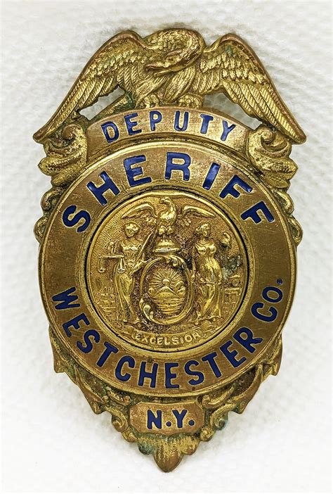 Beautiful And Large Ca 1890s Westchester Co Ny Deputy Sheriff Badge