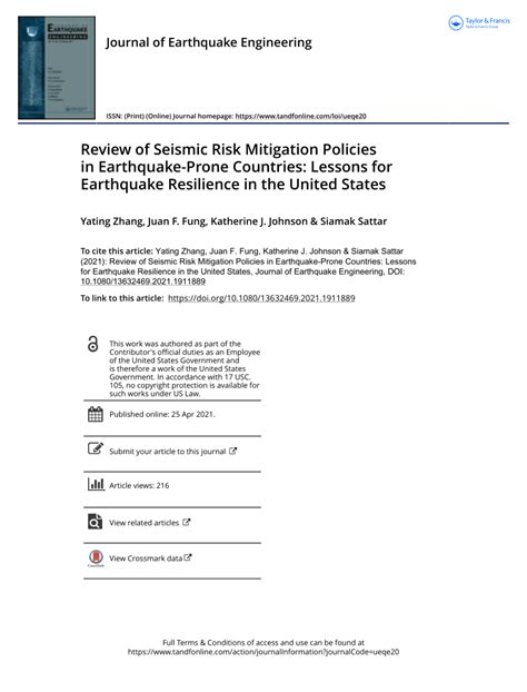 Pdf Review Of Seismic Risk Mitigation Policies In Earthquake Prone