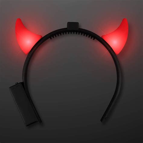 Red Light Up Devil Horns Led Headband Clothing