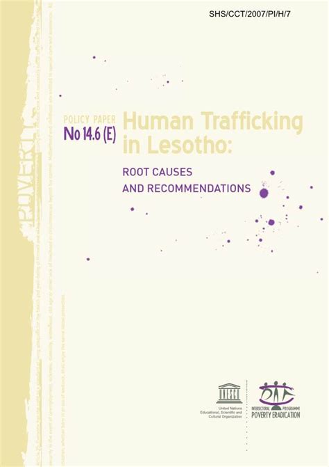 Human Trafficking In Lesotho Root Causes And Recommendations Docslib