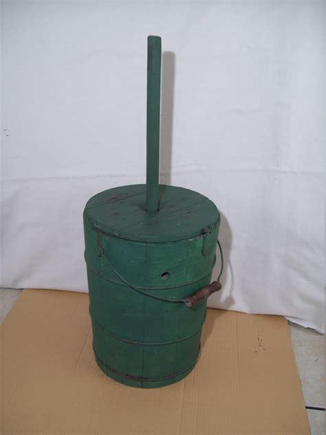 Primitive Wooden Manual Butter Churn Comes With Lid Dasher Etsy