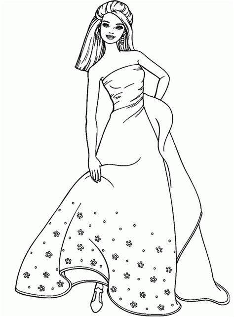 Cartoon Barbie Coloring Page Coloring Home