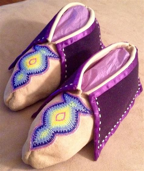 Eastern Woodland Algonquin Center Seam Moccasins Beaded By Selu Kateri