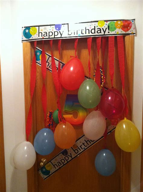 Smiley/ emoji can be used as a part of a great party decoration. Birthday Bedroom Door surprise | Birthday decorations kids ...