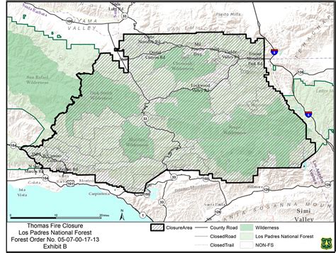 Los Padres National Forest Fire Map United States Map