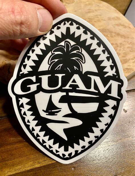 Tribal Guam Seal Dope Decal Sticker 5 Tall