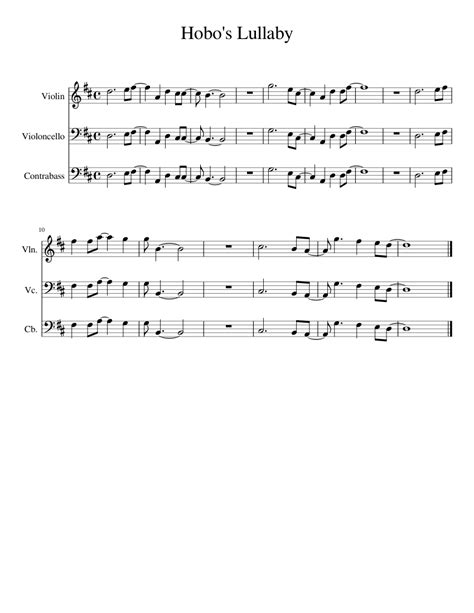 Hobos Lullaby Sheet Music For Violin Cello Contrabass Download