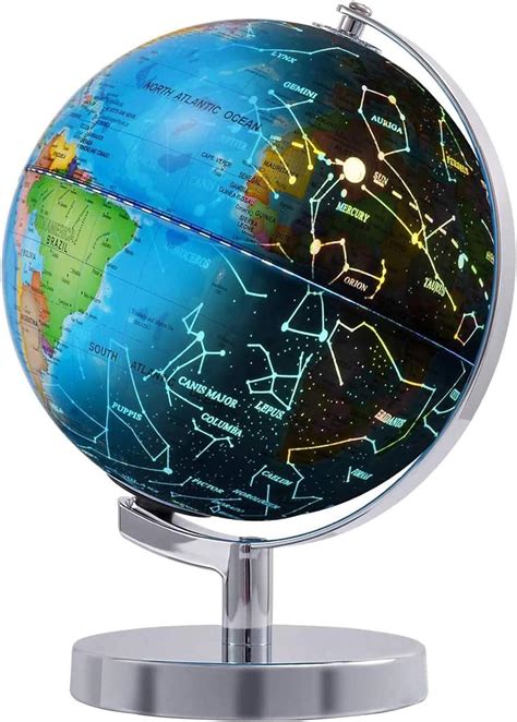 Fun Lites 20cm Led Illuminated Globe For Kids 3 In 1 Interactive