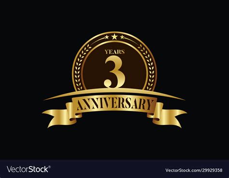 3rd Years Anniversary Logo Template Design Vector Image