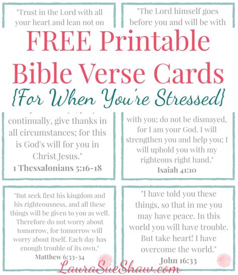 Free Encouraging Printable Bible Verse Cards