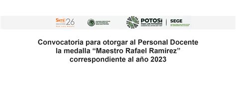 Convocatoria Para Otorgar Al Personal Docente La Medalla Maestro